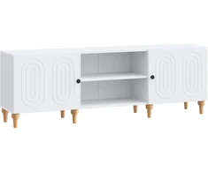 TV staliukas Televizoriaus spintelė Balta 150 x 31 x 50 cm Apdirbta mediena