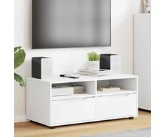 TV staliukas Televizoriaus spintelė Balta 100 x 48 x 43 cm Apdirbta mediena