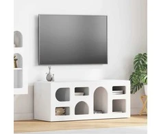 TV staliukas Televizoriaus spintelė Balta 100 x 35 x 40 cm Apdirbta mediena