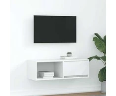 TV staliukas Televizoriaus spintelė, balta, 80x31x25,5 cm, apdirbta mediena