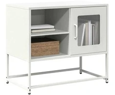 TV staliukas Televizoriaus spintelė, baltos spalvos, 68x39x60,5cm, plienas