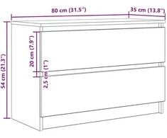 TV staliukas Televizoriaus spintelė, betono pilka, 80x35x54 cm, mediena