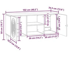 TV staliukas Televizoriaus spintelė Betono pilka 102 x 34,5 x 50 cm