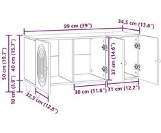 TV staliukas Televizoriaus spintelė 99 x 34,5 x 50 cm Betono pilka