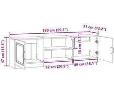 TV staliukas Televizoriaus spintelė Betono pilka 150 x 31 x 47 cm