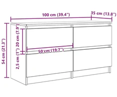 TV staliukas Televizoriaus spintelė, betono pilka, 100x35x54 cm, mediena
