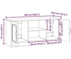 TV staliukas Televizoriaus spintelė Dūminio ąžuolo 102 x 34,5 x 47 cm