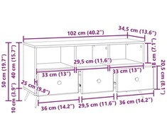 TV staliukas Televizoriaus spintelė Dūminio ąžuolo 102 x 34,5 x 50 cm