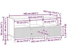 TV staliukas Televizoriaus spintelė 102 x 34,5 x 50 cm Dūminio ąžuolo