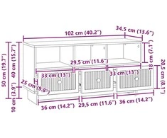 TV staliukas Televizoriaus spintelė Dūminio ąžuolo 102 x 34,5 x 50 cm
