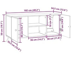 TV staliukas Televizoriaus spintelė 102 x 34,5 x 50 cm Dūminio ąžuolo