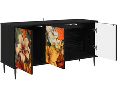 TV staliukas Televizoriaus spintelė GENNEP 102 x 33 x 51 cm Juodojo ąžuolo
