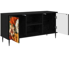TV staliukas Televizoriaus spintelė GENNEP 102 x 33 x 51 cm Juodojo ąžuolo