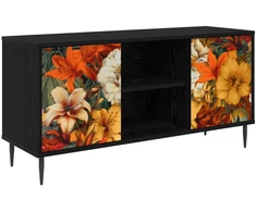 TV staliukas Televizoriaus spintelė GENNEP 102 x 33 x 51 cm Juodojo ąžuolo