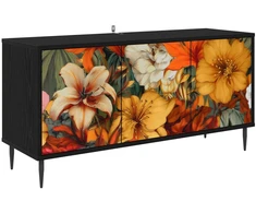 TV staliukas Televizoriaus spintelė GENNEP 102 x 33 x 51 cm Juodojo ąžuolo