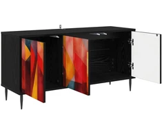 TV staliukas Televizoriaus spintelė HEESCH 102 x 33 x 51 cm Juodojo ąžuolo