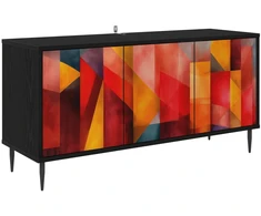 TV staliukas Televizoriaus spintelė HEESCH 102 x 33 x 51 cm Juodojo ąžuolo