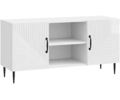 TV staliukas Televizoriaus spintelė Itin blizgi balta 102 x 34,5 x 50 cm