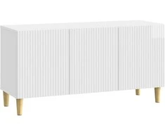 TV staliukas Televizoriaus spintelė Itin blizgi balta 99 x 34,5 x 50 cm