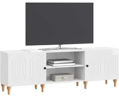 TV staliukas Televizoriaus spintelė Itin blizgi balta 150 x 31 x 50 cm