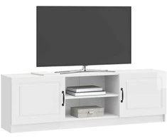 TV staliukas Televizoriaus spintelė Itin blizgi balta 150 x 31 x 47 cm
