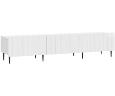 TV staliukas Televizoriaus spintelė Itin blizgi balta 147 x 34,5 x 32 cm