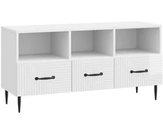 TV staliukas Televizoriaus spintelė Itin blizgi balta 102 x 34,5 x 50 cm