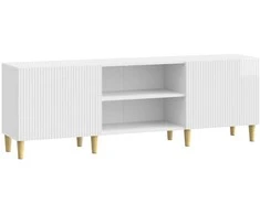 TV staliukas Televizoriaus spintelė Itin blizgi balta 150 x 31 x 50 cm