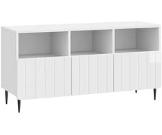TV staliukas Televizoriaus spintelė Itin blizgi balta 102 x 34,5 x 50 cm