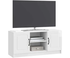 TV staliukas Televizoriaus spintelė Itin blizgi balta 102 x 34,5 x 47 cm