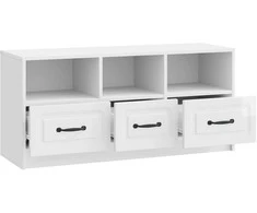 TV staliukas Televizoriaus spintelė Itin blizgi balta 102 x 34,5 x 47 cm
