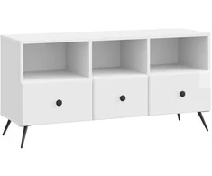 TV staliukas Televizoriaus spintelė Itin blizgi balta 102 x 34,5 x 50 cm