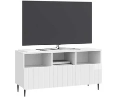 TV staliukas Televizoriaus spintelė Itin blizgi balta 102 x 34,5 x 50 cm