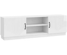 TV staliukas Televizoriaus spintelė Itin blizgi balta 150 x 31 x 47 cm