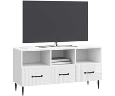 TV staliukas Televizoriaus spintelė Itin blizgi balta 102 x 34,5 x 50 cm