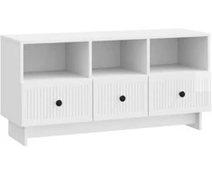 TV staliukas Televizoriaus spintelė Itin blizgi balta 102 x 34,5 x 50 cm