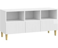 TV staliukas Televizoriaus spintelė Itin blizgi balta 102 x 34,5 x 50 cm