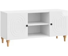 TV staliukas Televizoriaus spintelė Itin blizgi balta 102 x 34,5 x 50 cm