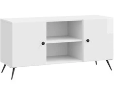 TV staliukas Televizoriaus spintelė Itin blizgi balta 102 x 34,5 x 50 cm
