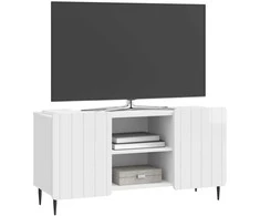 TV staliukas Televizoriaus spintelė Itin blizgi balta 102 x 34,5 x 52 cm