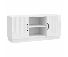 TV staliukas Televizoriaus spintelė Itin blizgi balta 102 x 34,5 x 47 cm
