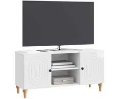 TV staliukas Televizoriaus spintelė Itin blizgi balta 102 x 34,5 x 50 cm