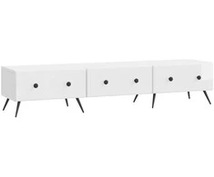 TV staliukas Televizoriaus spintelė Itin blizgi balta 147 x 34,5 x 30 cm