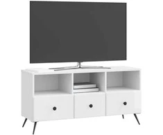 TV staliukas Televizoriaus spintelė Itin blizgi balta 102 x 34,5 x 50 cm