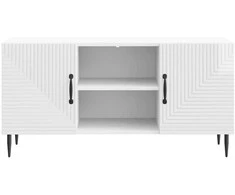 TV staliukas Televizoriaus spintelė Itin blizgi balta 102 x 34,5 x 50 cm