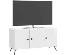TV staliukas Televizoriaus spintelė Itin blizgi balta 99 x 34,5 x 50 cm