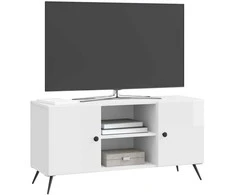 TV staliukas Televizoriaus spintelė Itin blizgi balta 102 x 34,5 x 50 cm
