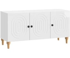 TV staliukas Televizoriaus spintelė Itin blizgi balta 99 x 34,5 x 50 cm