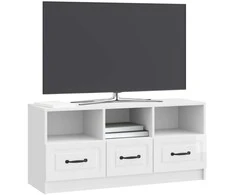 TV staliukas Televizoriaus spintelė Itin blizgi balta 102 x 34,5 x 47 cm