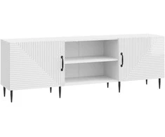 TV staliukas Televizoriaus spintelė Itin blizgi balta 150 x 31 x 50 cm